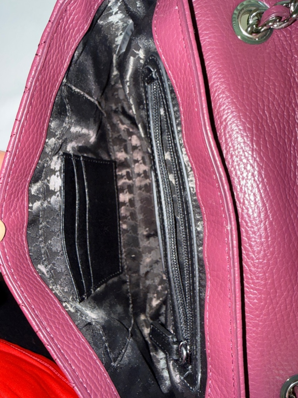 KARL LAGERFELD PARIS Agyness Medium Convertible Shoulder Plum Bag - Picture 9 of 12